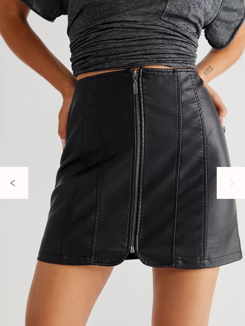 Free People Layla Vegan Mini Skirt